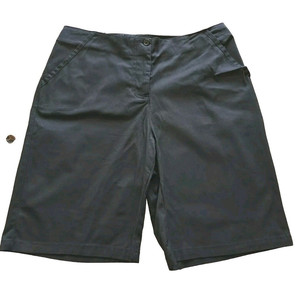 boston proper shorts size 8 Black Flat Front Pockets Summer Business Casual